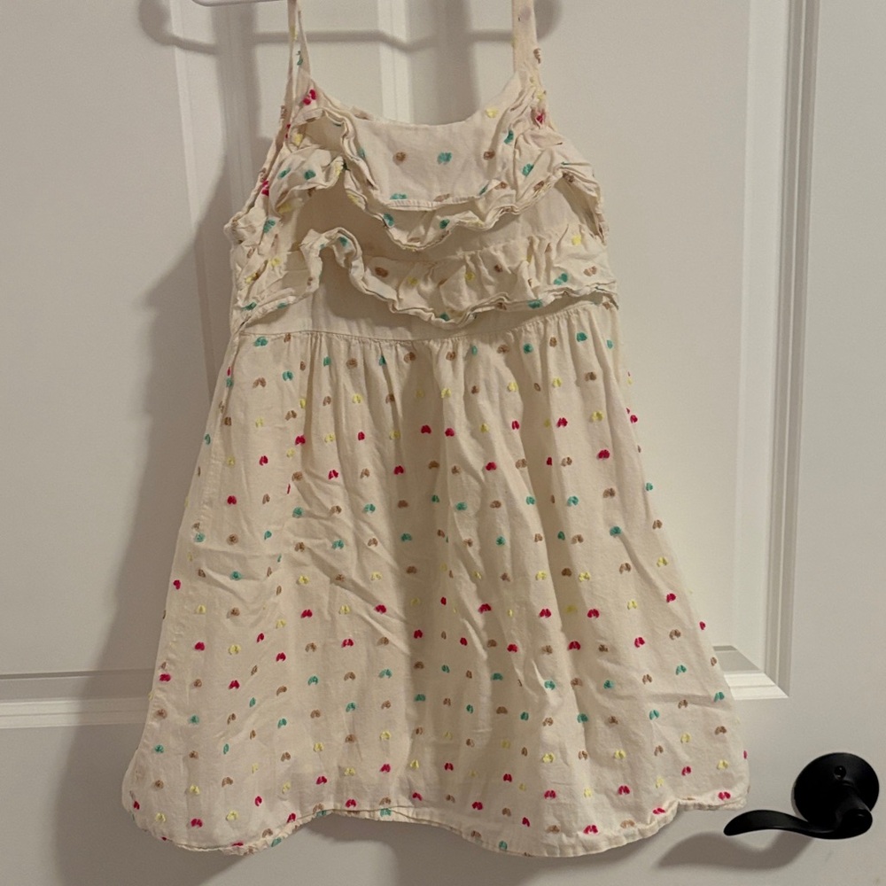 Crazy 8 Cream Dress with Colorful Dots